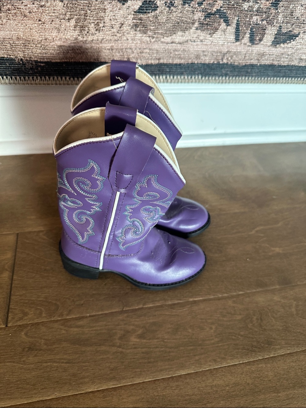 Old West Girls' Round Toe Western Boots